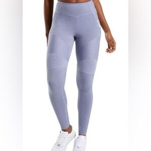 Gymshark True Texture Leggings in Steel Blue/Lavender Sz XS